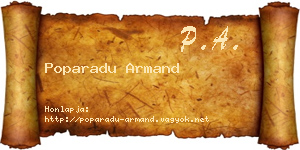 Poparadu Armand névjegykártya